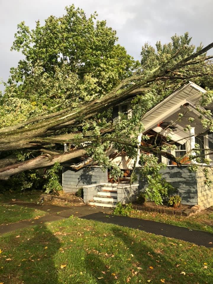 Partial structural collapse due to the fallen tree - Catskill - Greene County - October 7, 2020